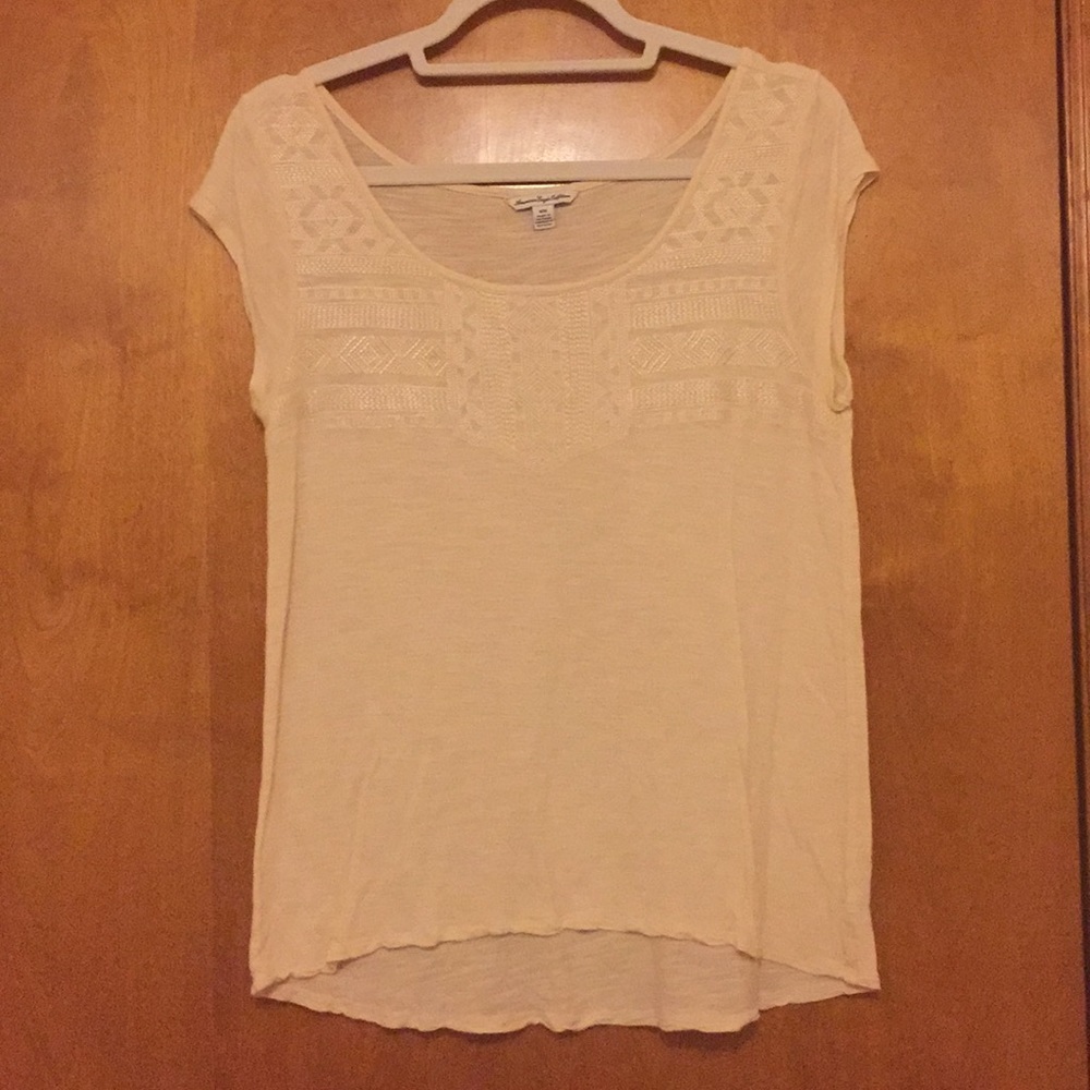 AEO Cream Shirt with Stitching Detail